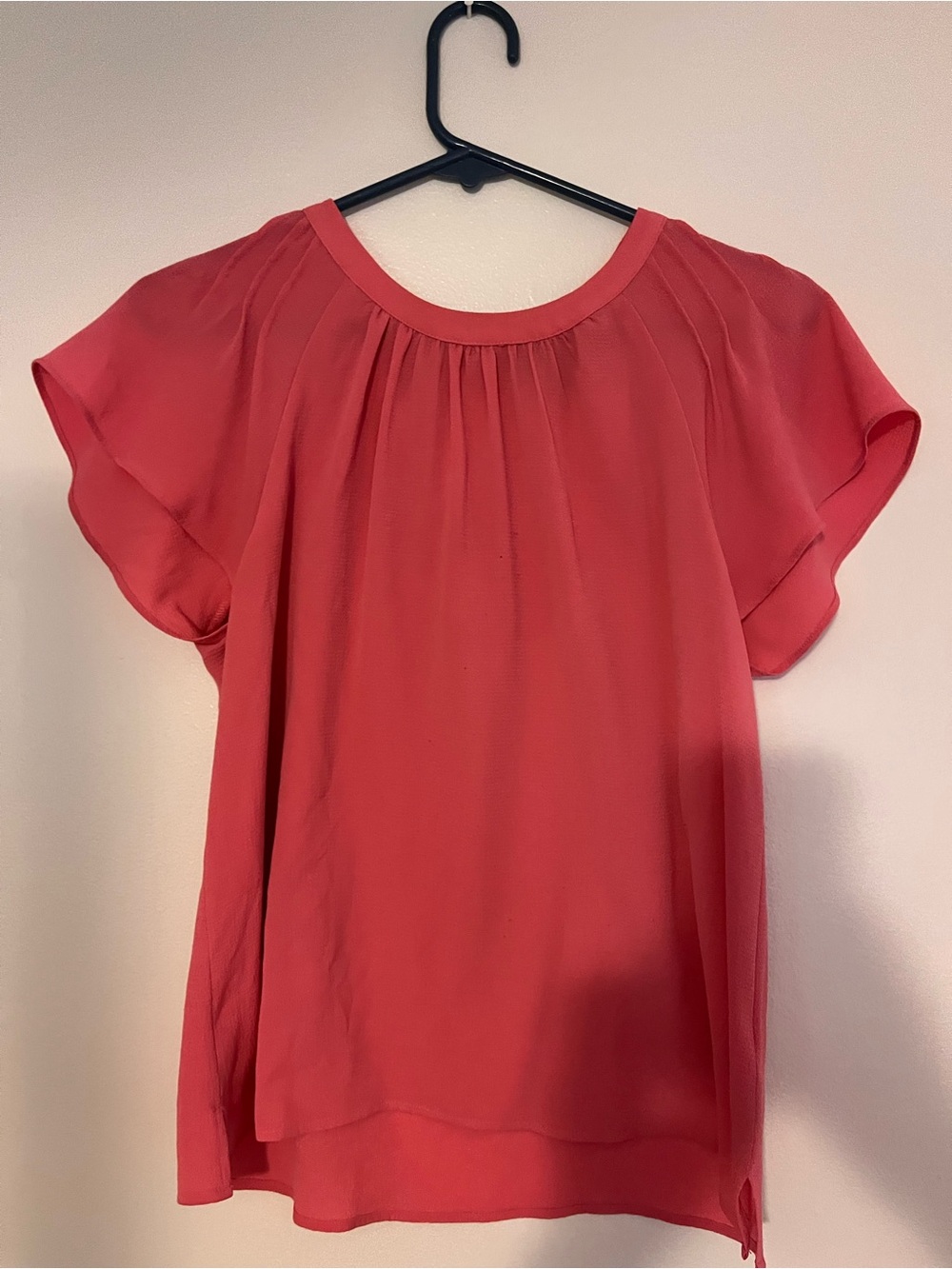 CeCe Coral Ruffle Sleeve Blouse